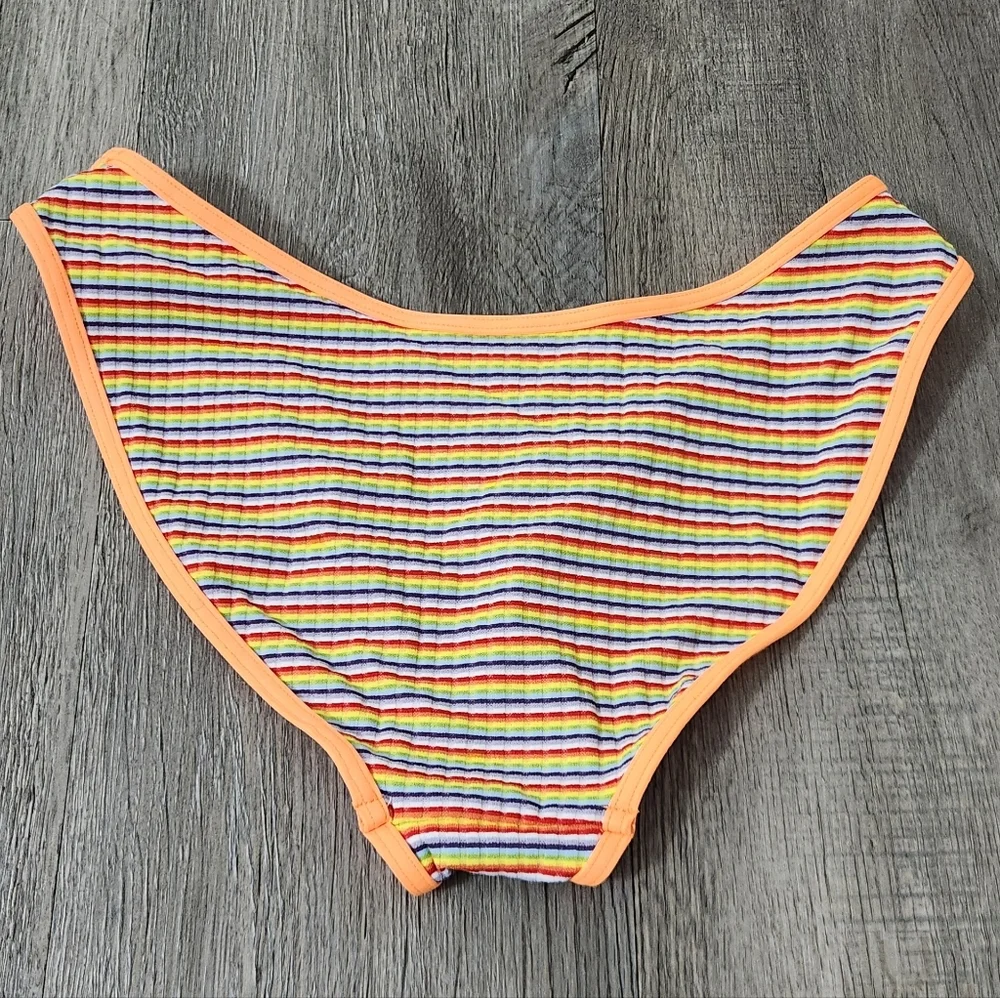 New!Frankies Bikinis Dove Stripe‎ Bikini Bottoms